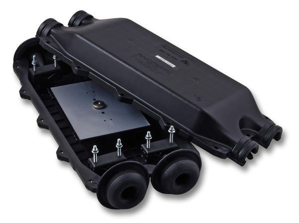 4049759073824 - Glasfasermuffe zum Abzweigen 4x (8 bis 23mm)  -- mit Spleißkassetten Crimpversion