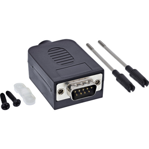 InLine® D-Sub 9 Breakout-Terminalblock, Stecker, Schraubklemme, Rändelschraube