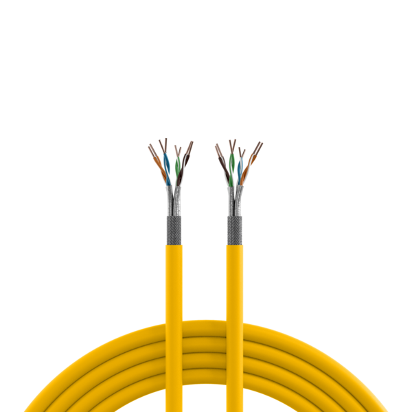 INFRALAN® Cat.7A 1250 AWG22 S/FTP 4P -- CPR Dca 25Gbit/s ready rapsgelb RAL1021, 100m
