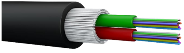 UCFibre A-DQ(ZN)B2Y  OS2 24E (2x12) BiTube, 3000N schwarz 8mm G657A1