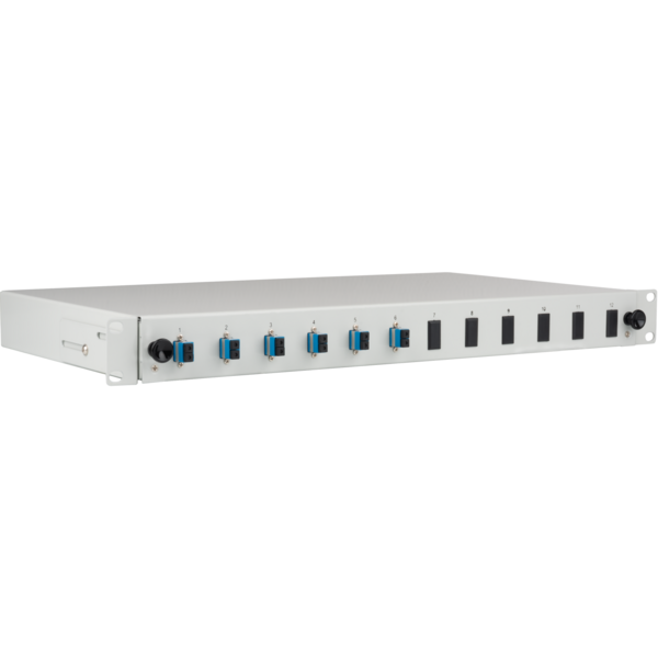 Spleißbox gr ausziehbar LC OS2, 12xPigtail & 6xDuplex-Kupplung