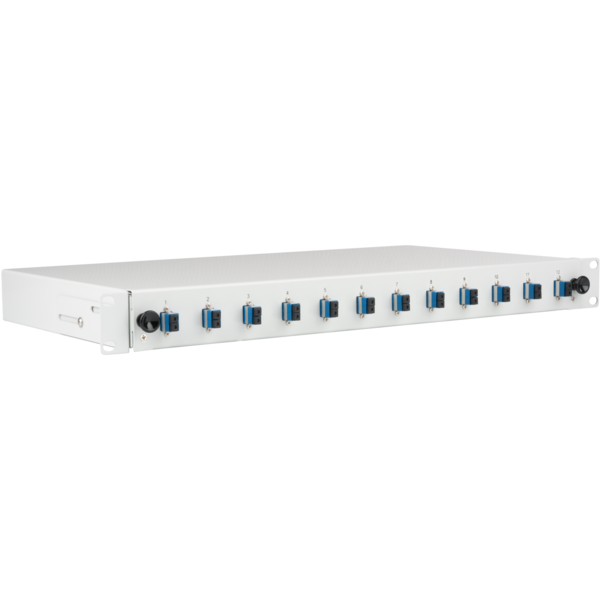Spleißbox gr ausziehbar LC OS2, 24xPigtail & 12xDuplex-Kupplung