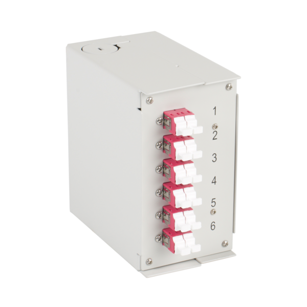 4049759297091 - Hutschienenbox OM4 12xLC Pigtail -- abgesetzt 6x LC-Duplex Kupplung