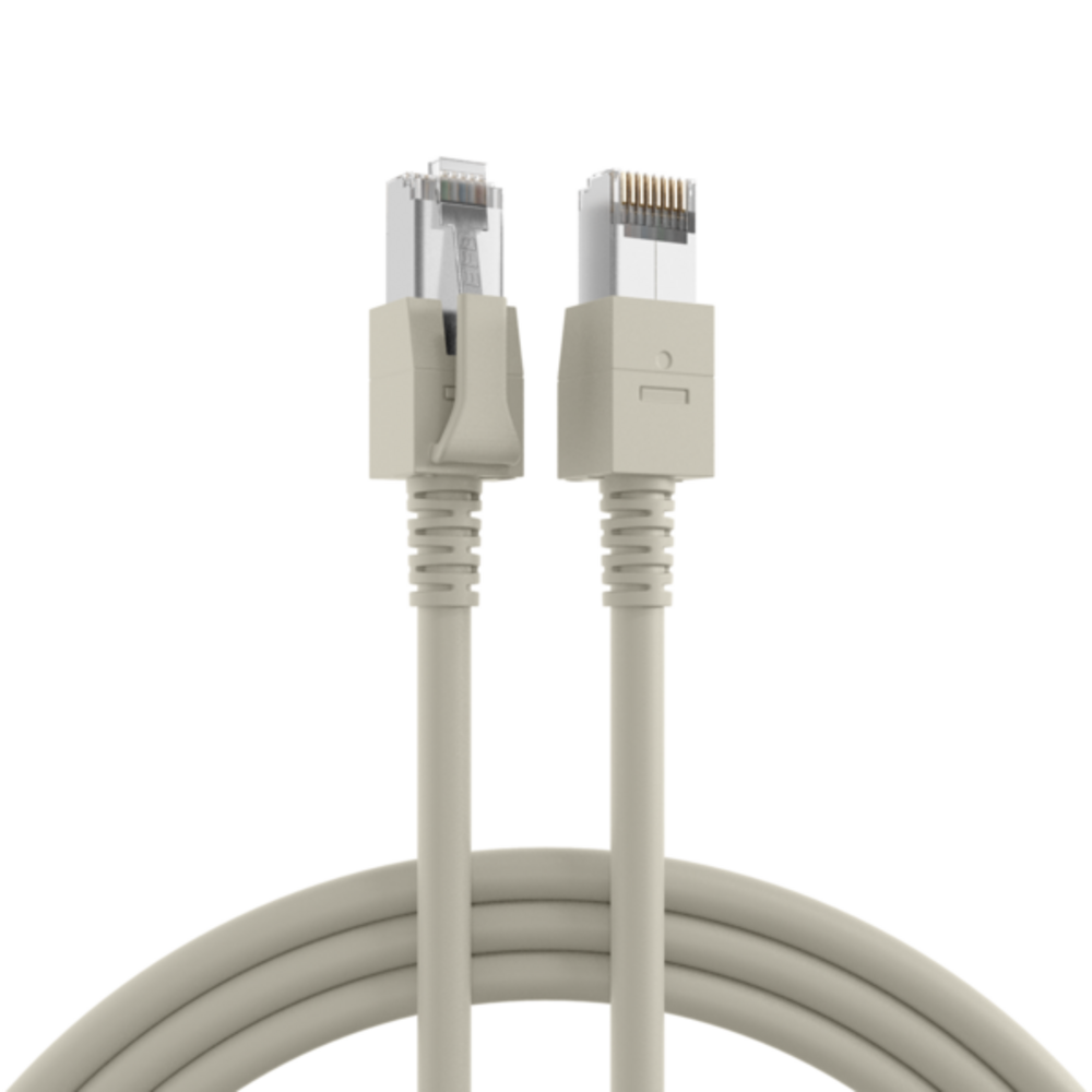 Patchkabel  RJ45 Patchkabel Cat.6A S/FTP FRNC, VC LED grau 15m - 1 VPE = 25 Stï¿½ck