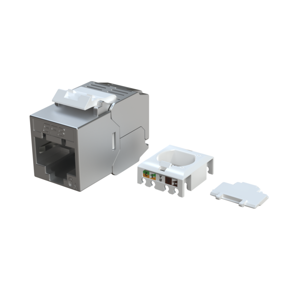 RJ45 Keystone Slim/Short, Cat.6A, , Zinkdruckguss, 10GE