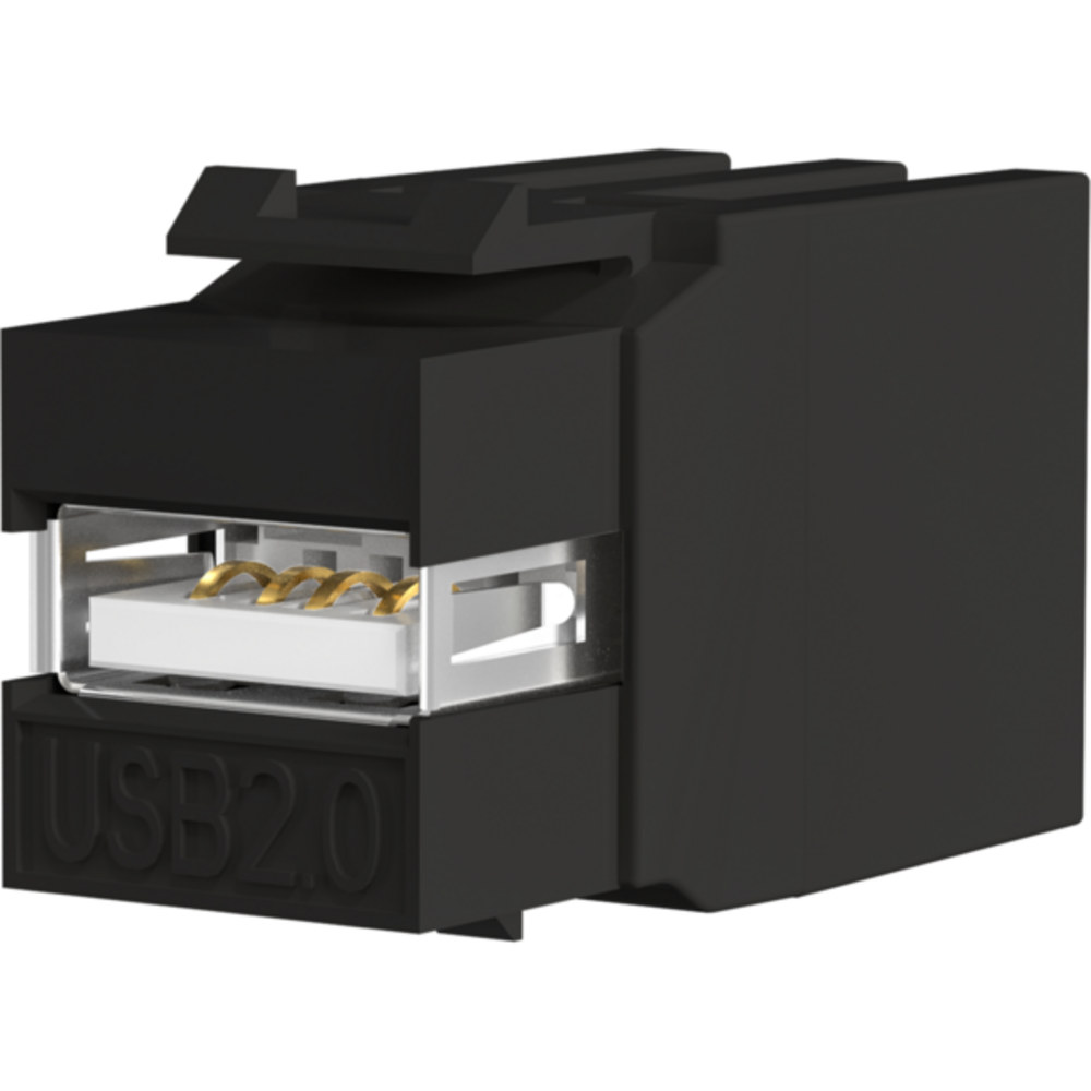 Keystone + Adapter  Keystone Einbauadapter USB2.0 A - A, schwarz - 1 VPE = 100 Stï¿½ck