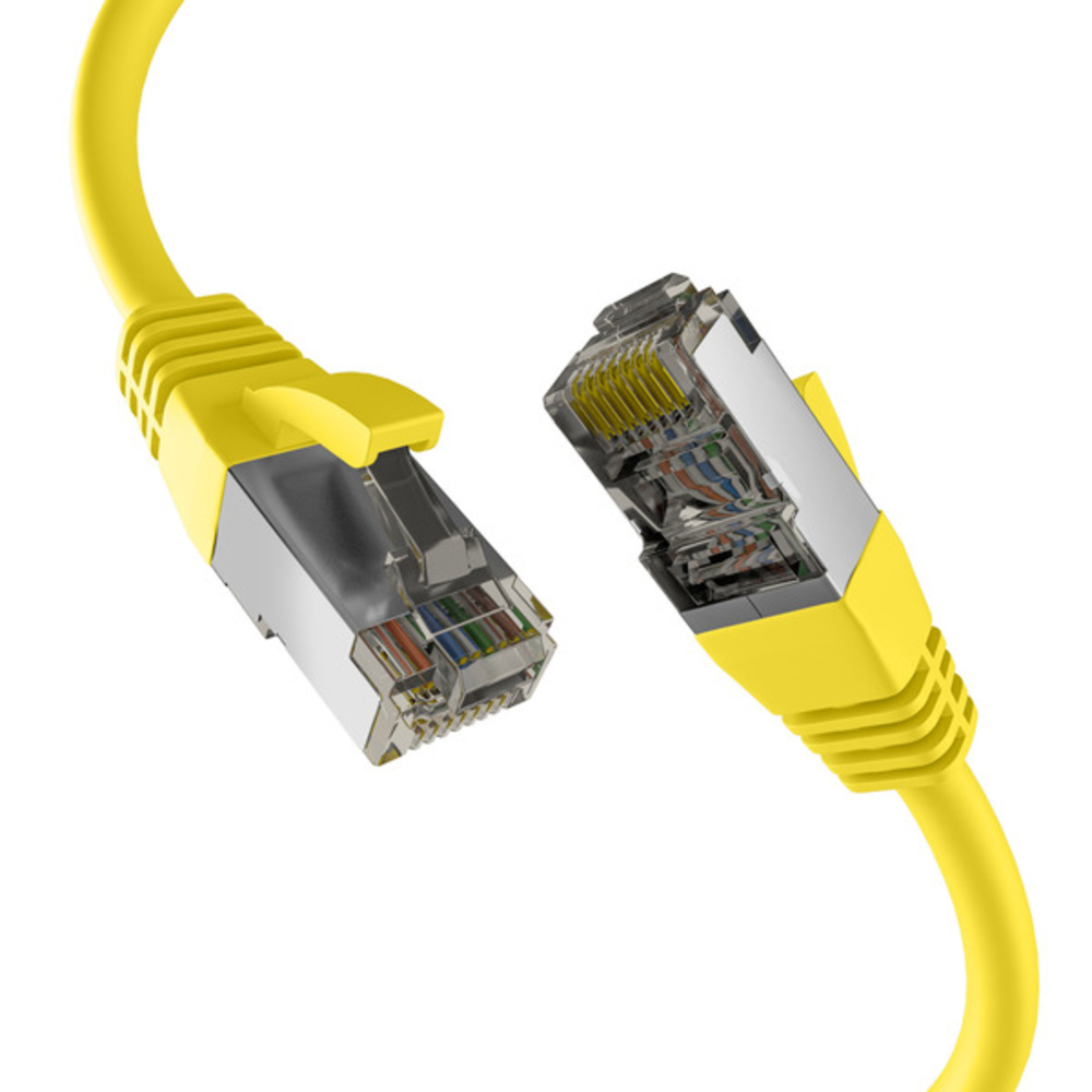 Patchkabel  CAT8.1 GELB 3m RJ45 PATCHKABEL S/FTP PIMF, LSZH 2000MHZ 40GB NETZWERKKABEL - 1 VPE = 10 Stï¿½ck