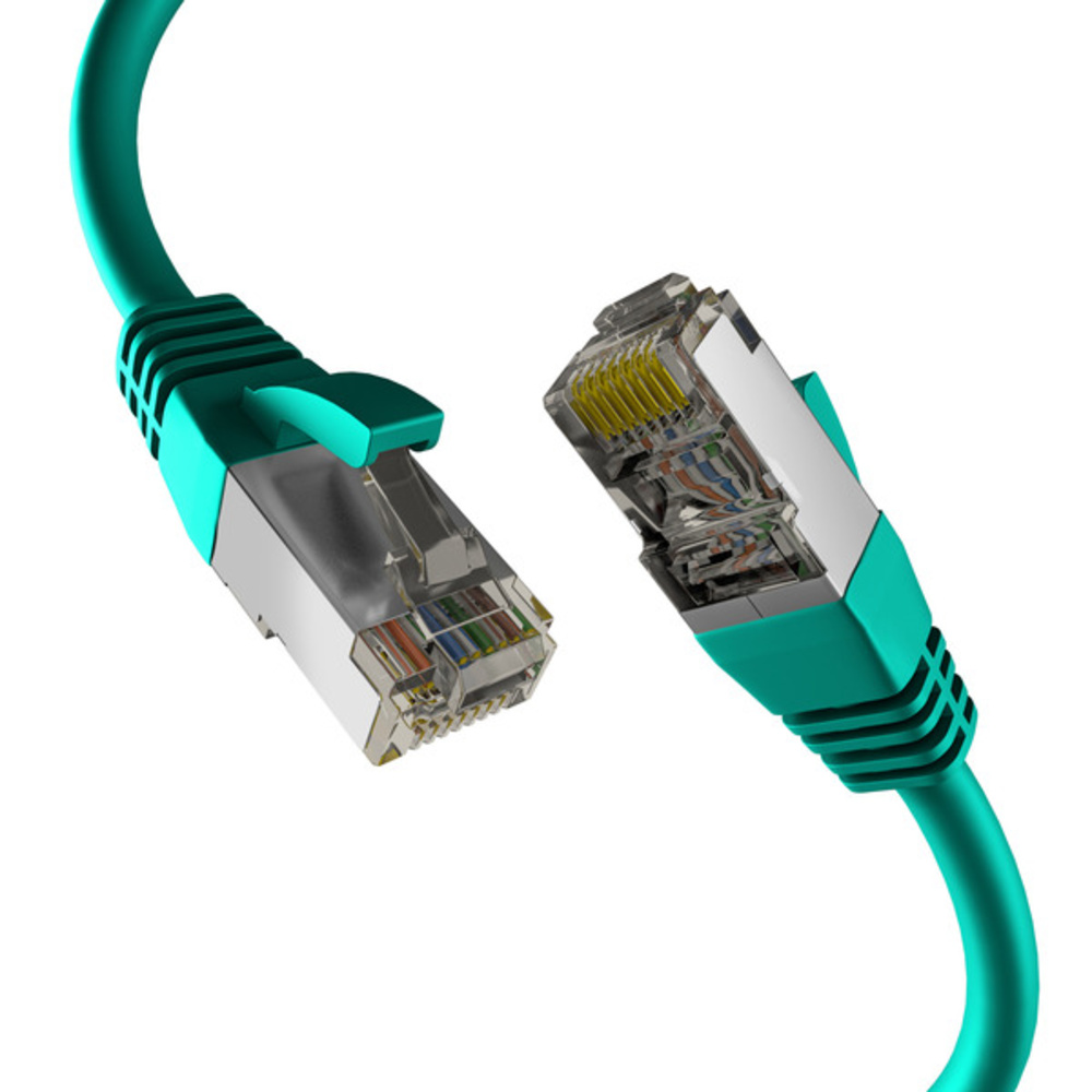 Patchkabel  CAT8.1 GRÜN 0,25m RJ45 PATCHKABEL S/FTP PIMF, LSZH 2000MHZ 40GB NETZWERKKABEL - 1 VPE = 10 Stï¿½ck