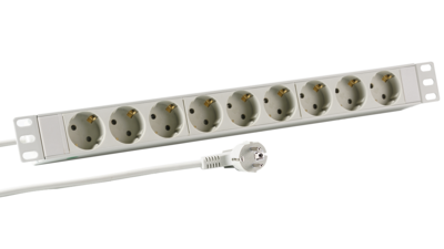 4049759278182 - 19 1HE Steckdosenleiste 9 x CEE 7 3 ohne Schalter -- im Aluprofil grau 4049759278182 - 19 1HE Steckdosenleiste 9 x CEE 7 3 ohne Schalter -- im Aluprofil grau