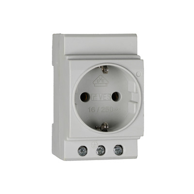 4049759193829 - Einbausteckdose 1-fach für Hutschiene -- grau 4049759193829 - Einbausteckdose 1-fach für Hutschiene -- grau