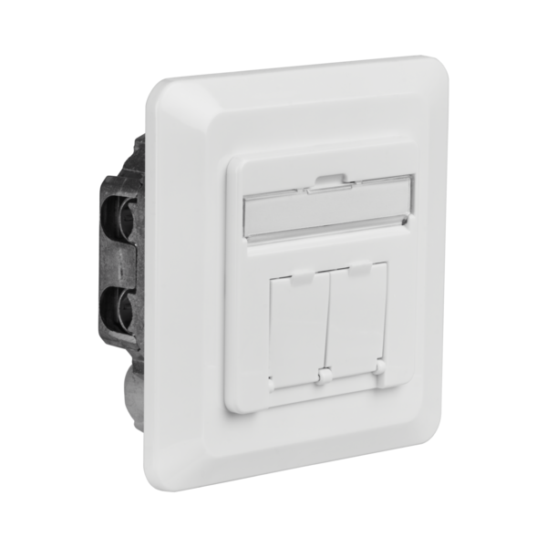 4049759151607 - Datendose Cat6A 500MHz rechts links -- Unterputz 2xRJ45 RAL9010