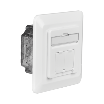 4049759149659 - Datendose Cat6 250MHz oben unten -- Unterputz 2xRJ45 RAL9010 4049759149659 - Datendose Cat6 250MHz oben unten -- Unterputz 2xRJ45 RAL9010