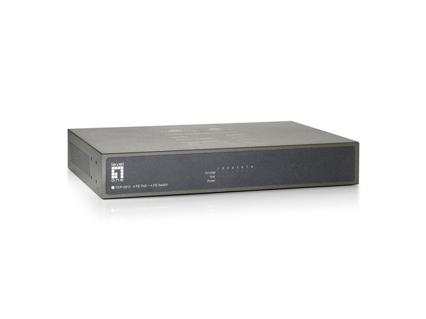 8-Port Fast Ethernet PoE+ Switch, 4x FE, PoE+, + 4x FE, (65W)