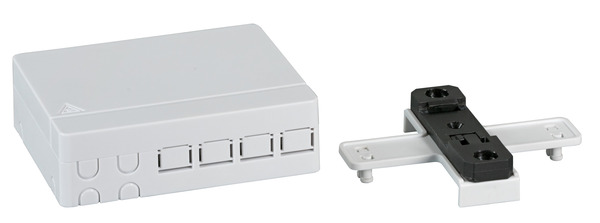 4049759189679 - FTTH Indoor Hutschienenbox für 4Fasern -- 4Kupplungen und Faserüberlängenaufnahme