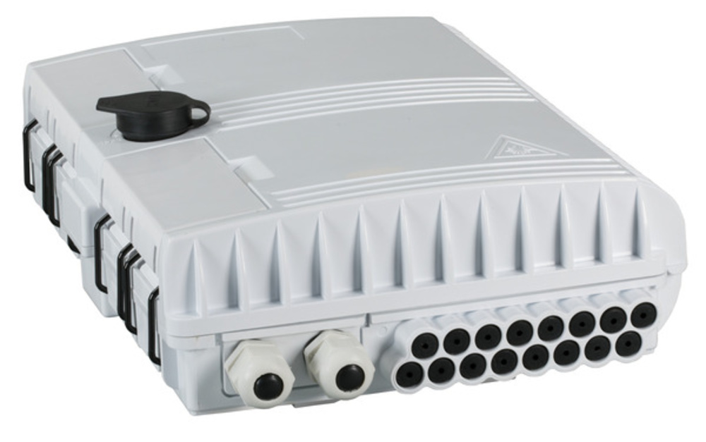 FTTH FTTH IP65 Anschlussbox für 32 Fasern,16 Kupplungen, und Faserüberlängenaufnahme - 1 VPE = 10 Stück