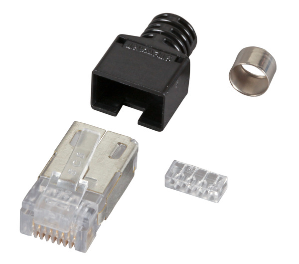 4049759140960 - RJ45-Stewart Stecker STP schwarz 50 -- Stück 4 Elemente Cat5e