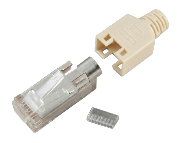 4049759115913 - RJ45-Hirose Stecker STP TM11 beige  -- Set 50 Stück 3 Elemente Cat5e