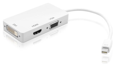 8057685309838 - Adapter 3 in 1 Mini DisplayPort -- (Thunderbolt) auf HDMI DVI VGA 8057685309838 - Adapter 3 in 1 Mini DisplayPort -- (Thunderbolt) auf HDMI DVI VGA