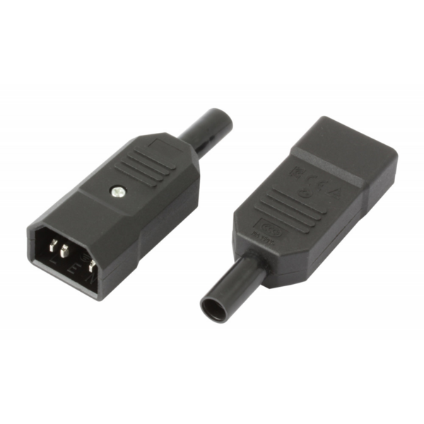C14 Stecker zur Montage, 10A - 250V, VDE, 3-polig CEE