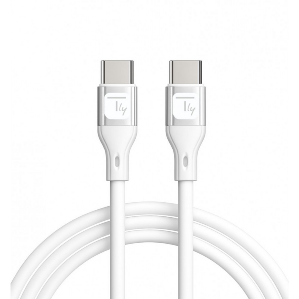 Techly USB-C Stecker 2.0 Kabel, 1m weiß Silikonmantel