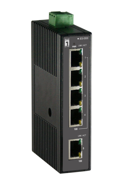 5-Port Fast Ethernet Industrial Switch, DIN-Schiene -20°C - 70°C