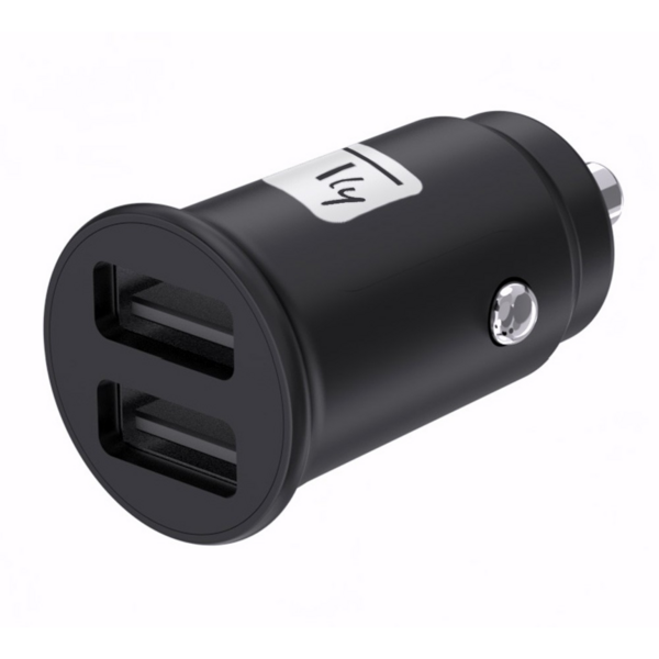 Mini Autoladegerät 2x USB-A Buchse, 24Watt 5V/2.4A schwarz