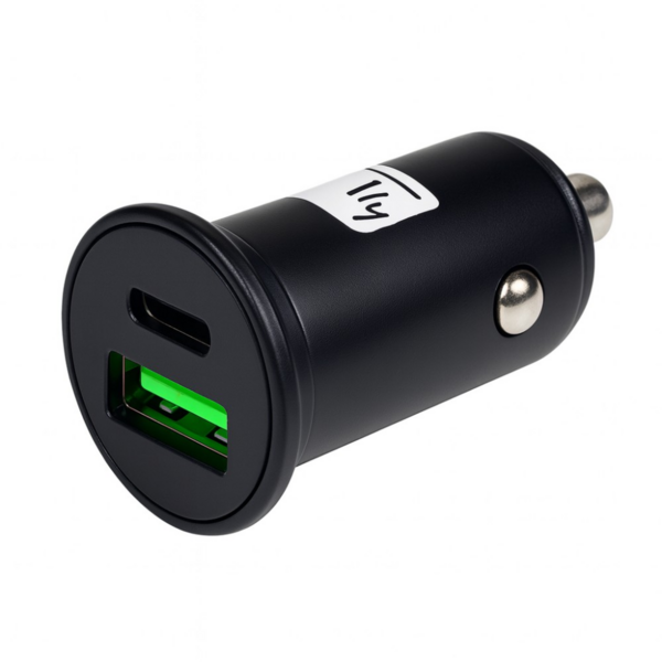 Mini Autoladegerät 1x USB-A/1x USB-C, 45Watt 5V/4A schwarz