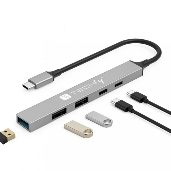 5-Port USB-A/USB-C? Slim Hub,1xUSB-A(5Gbit), 2xUSB-A+1xUSB-C(480Mbps) 1xPD