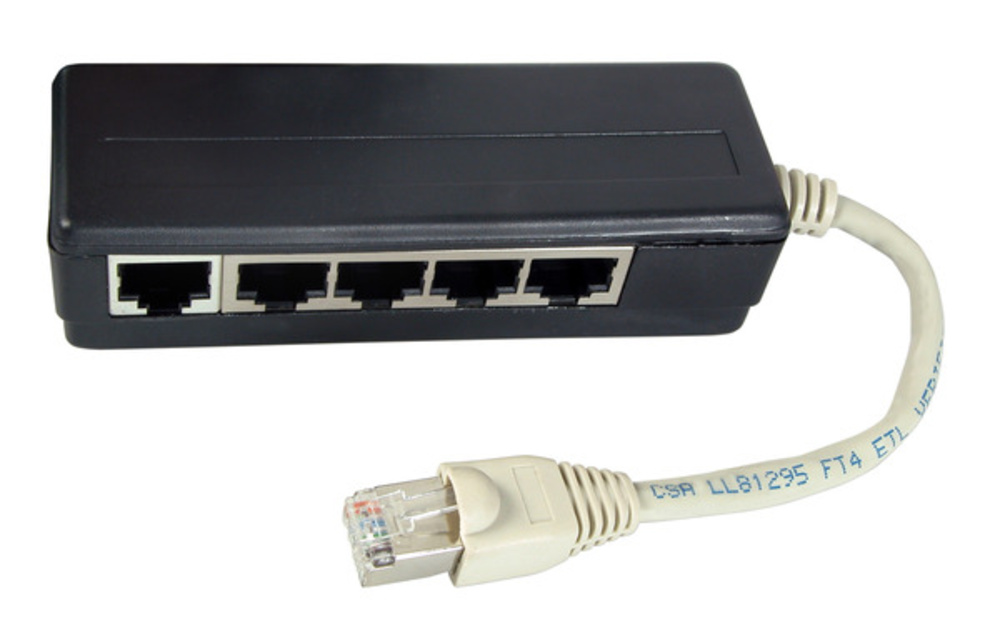 Telekom + LSA Systeme  ISDN 5-fach Adapter, RJ45 Stecker / 5 x, RJ45 Buchse, terminiert - 1 VPE = 20 Stï¿½ck