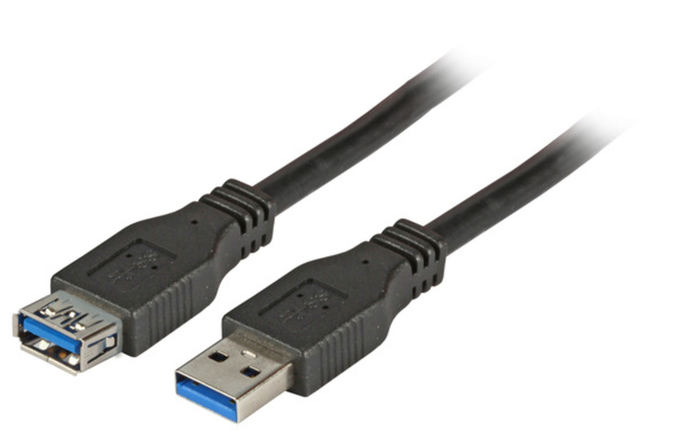 USB USB3.0 Verlängerungskabel A-A, St.-Bu., 3,0m, schwarz, Premium - 1 VPE = 100 St�ck