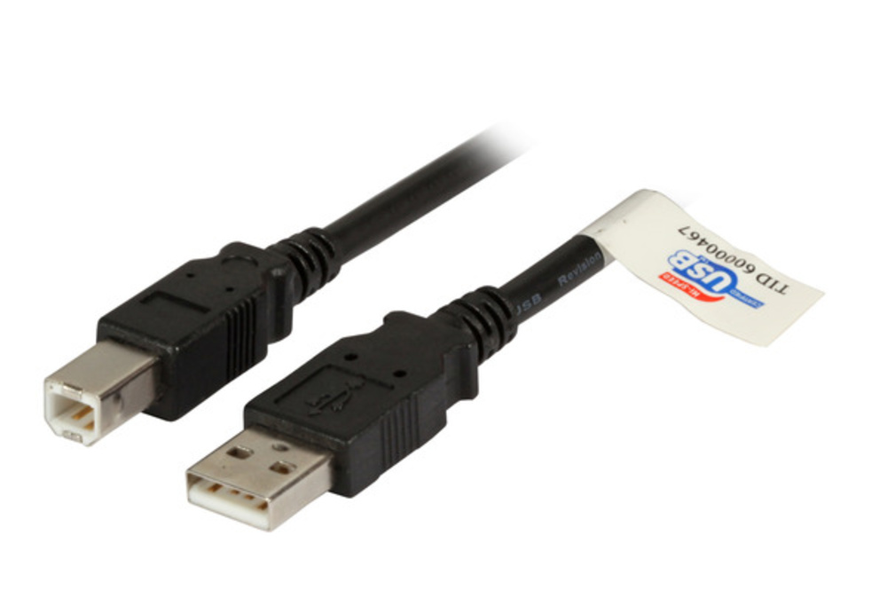 USB USB2.0 Anschlusskabel A-B, St.-St., 3,0m, schwarz, Premium - 1 VPE = 10 St�ck