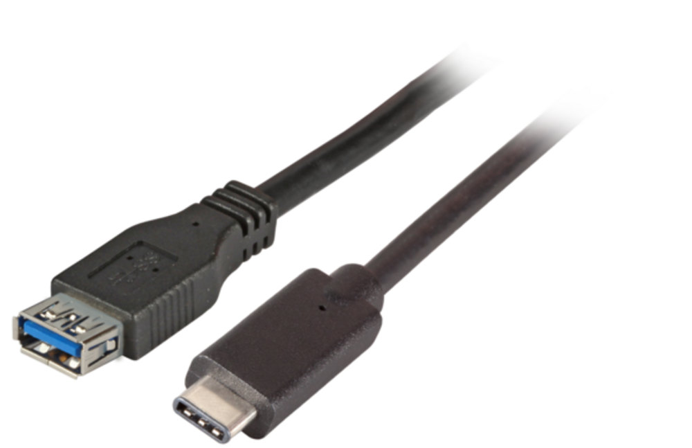 USB USB3.2 Gen.1 Adapterkabel, A/C - Bu-St, 3A, 5Gbit, 0,2m - 1 VPE = 10 Stück