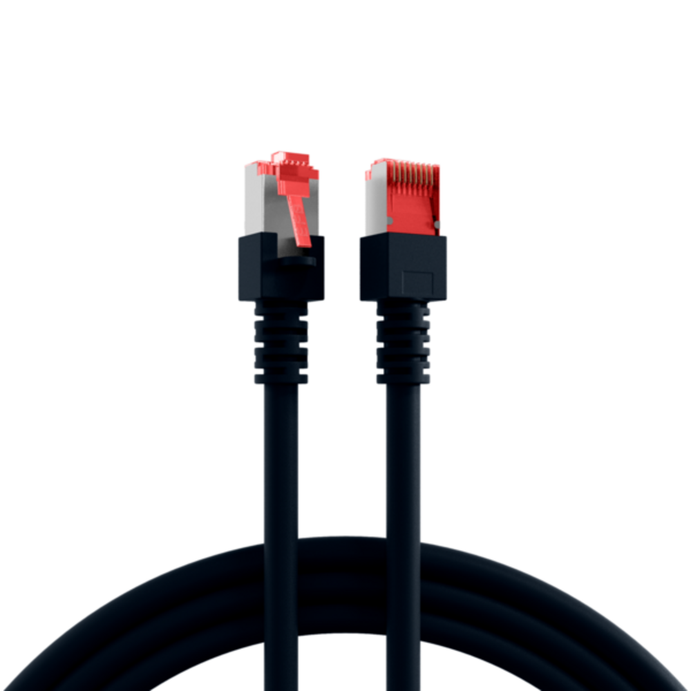 Patchkabel  RJ45 Patchkabel Cat.6 S/FTP LSZH, schwarz 3m - 1 VPE = 10 Stï¿½ck