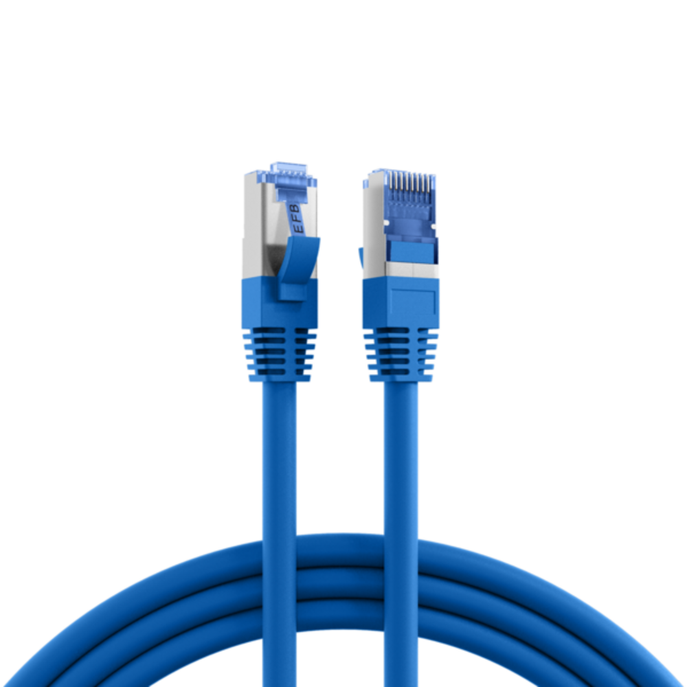 Patchkabel  RJ45 Patchkabel Cat.6A S/FTP TPE, Cat.7 Rohkabel superflex blau 3m - 1 VPE = 10 Stï¿½ck