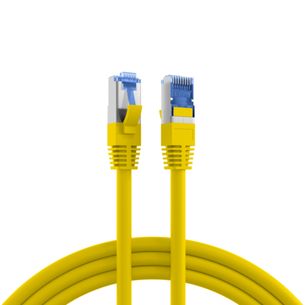Patchkabel  RJ45 Patchkabel Cat.6A S/FTP TPE, Cat.7 Rohkabel superflex gelb 10m - 1 VPE = 5 Stï¿½ck