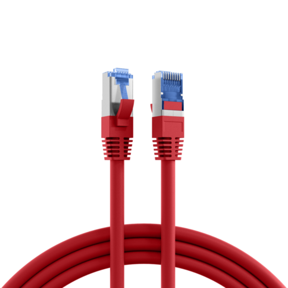 Patchkabel  RJ45 Patchkabel Cat.6A S/FTP TPE, Cat.7 Rohkabel superflex rot 3m - 1 VPE = 10 Stï¿½ck