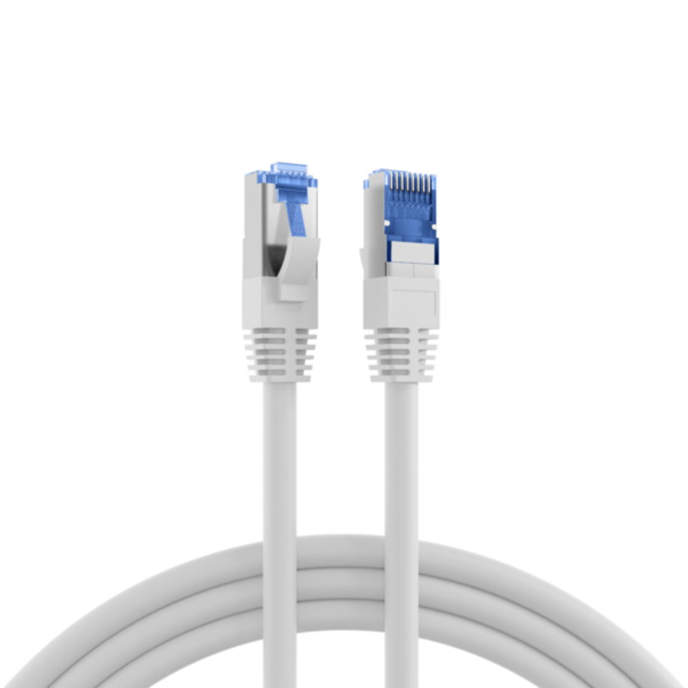 Patchkabel  RJ45 Patchkabel Cat.6A S/FTP TPE, Cat.7 Rohkabel superflex weiß 1m - 1 VPE = 10 Stï¿½ck