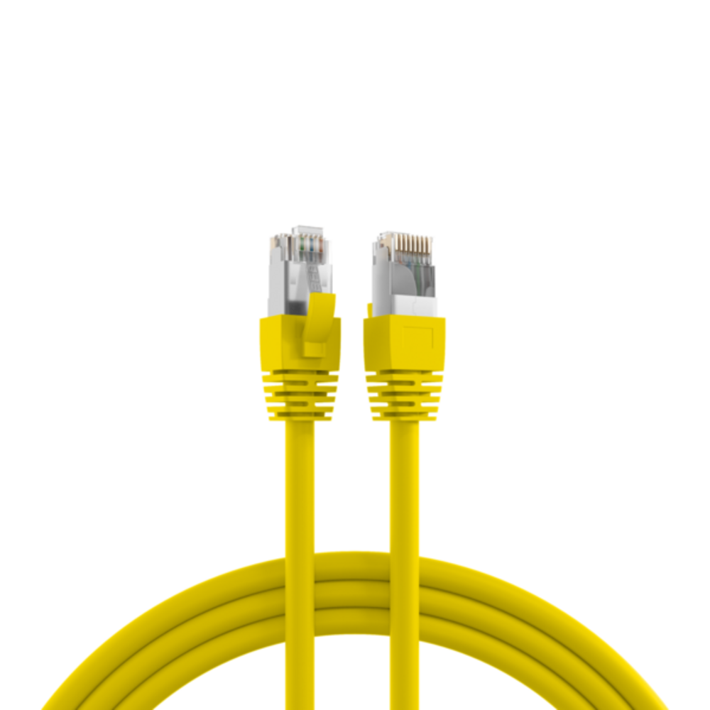 Patchkabel RJ45 Patchkabel Cat.8.1 S/FTP LSZH, BC gelb 1m - 1 VPE = 10 Stï¿½ck