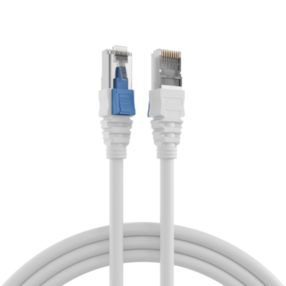 Patchkabel  RJ45 Patchkabel Cat.6A S/FTP LSZH, BC AWG26 abschließbar weiß 1m - 1 VPE = 150 Stï¿½ck