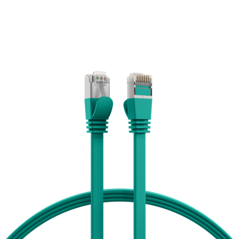 Patchkabel  RJ45 Flachpatchkabel Cat.6A U/FTP PVC, grün 2m - 1 VPE = 10 Stï¿½ck