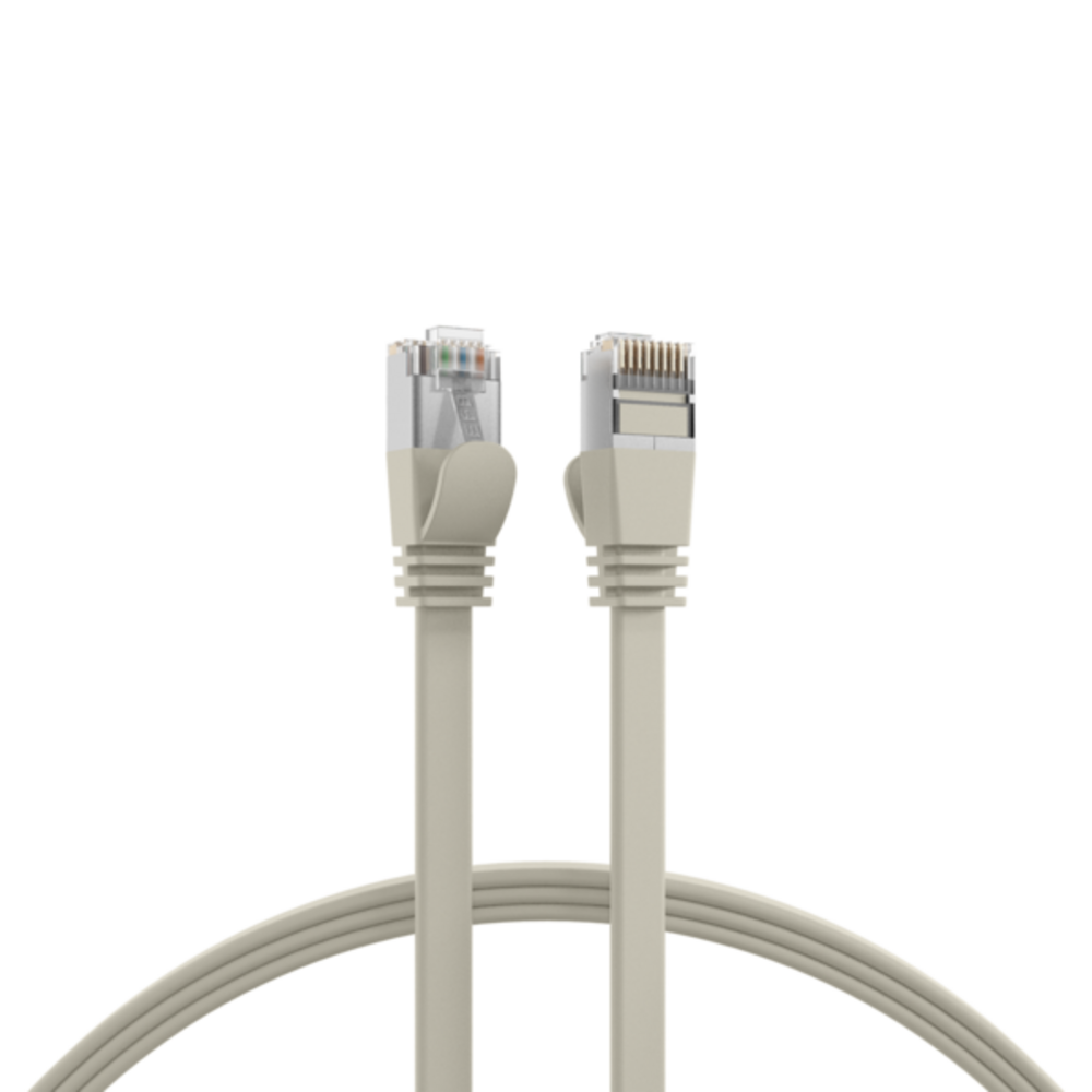 Patchkabel  RJ45 Flachpatchkabel Cat.6A U/FTP PVC, grau 2m - 1 VPE = 10 Stï¿½ck