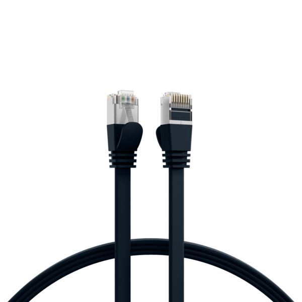 RJ45 Flachpatchkabel Cat.6A U/FTP PVC -- schwarz 1,5m