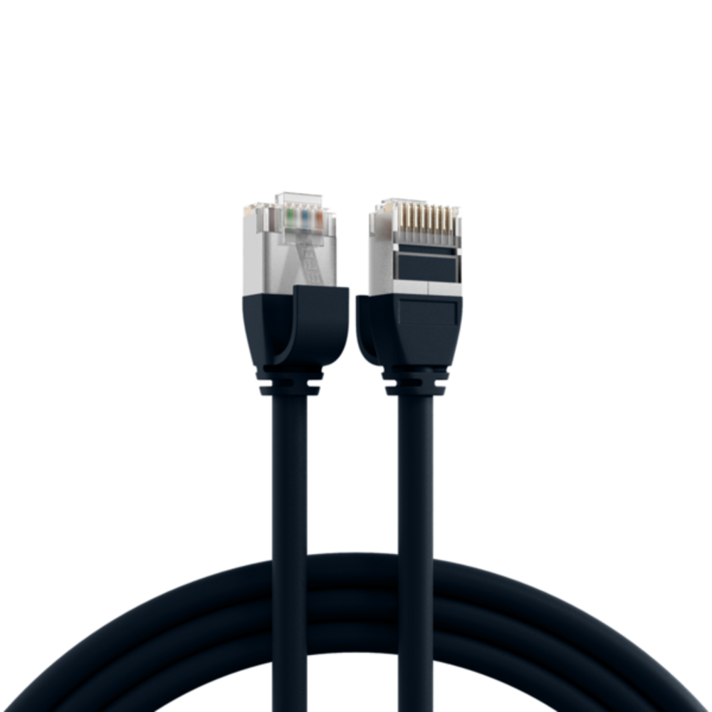 Patchkabel  RJ45 Patchkabel Cat.6A U/FTP TPE, 4mm ultraflex schwarz 2m - 1 VPE = 10 Stï¿½ck