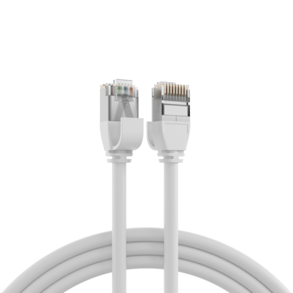 Patchkabel  RJ45 Patchkabel Cat.6A U/FTP TPE, 4mm ultraflex weiß 1m - 1 VPE = 10 Stï¿½ck