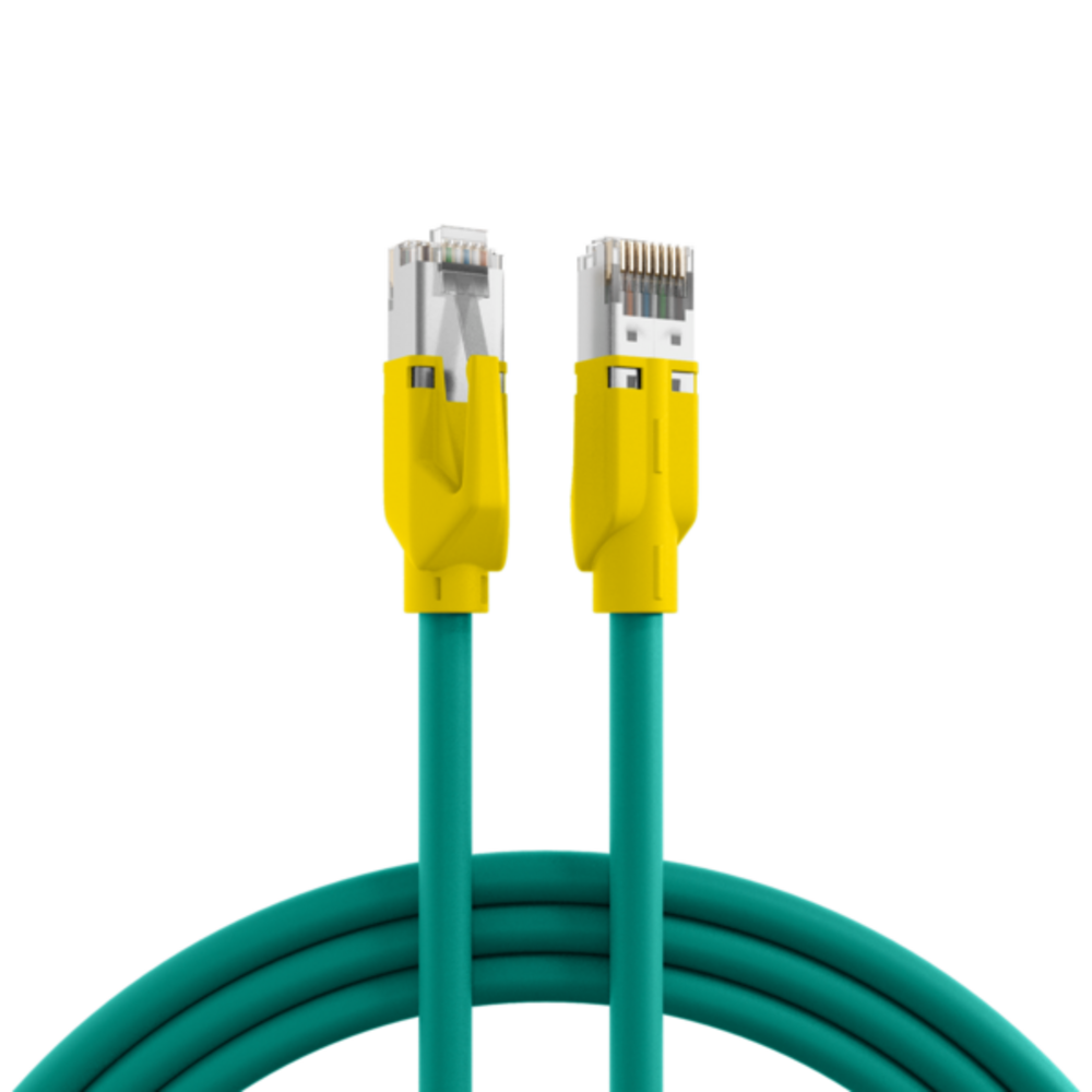 Patchkabel  RJ45 Patchkabel Cat.5e SF/UTP PUR, TM21 Tülle gelb schleppfähig grün 3m - 1 VPE = 5 Stï¿½ck