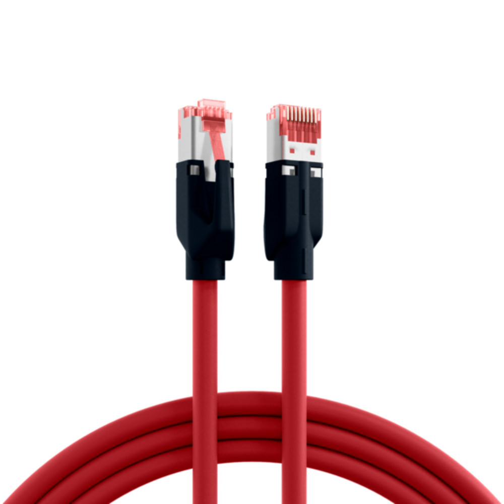 Patchkabel  RJ45 Patchkabel Cat.6A S/FTP PUR, Draka UC900 TM21 rot 15m - 1 VPE = 25 Stï¿½ck