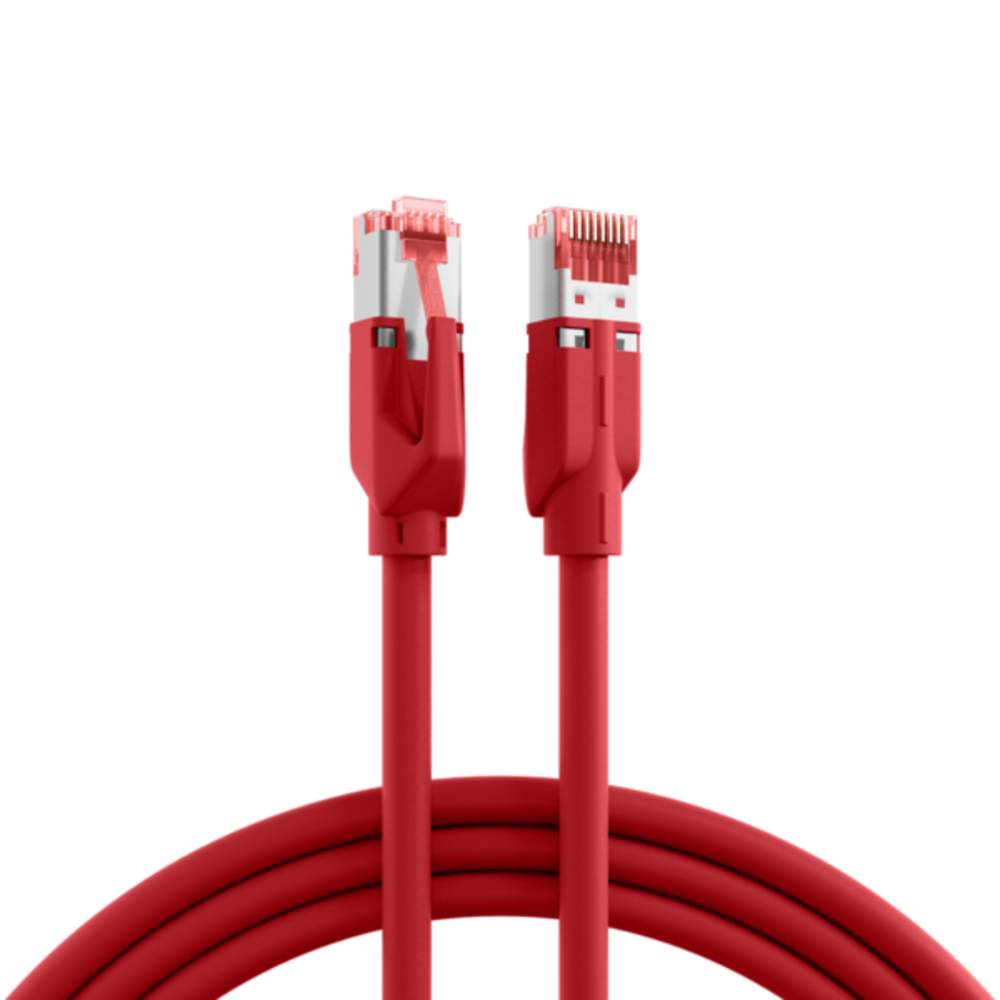 Patchkabel  RJ45 Patchkabel Cat.6A S/FTP LSZH, Draka UC900 TM21 rot 2m - 1 VPE = 5 Stï¿½ck