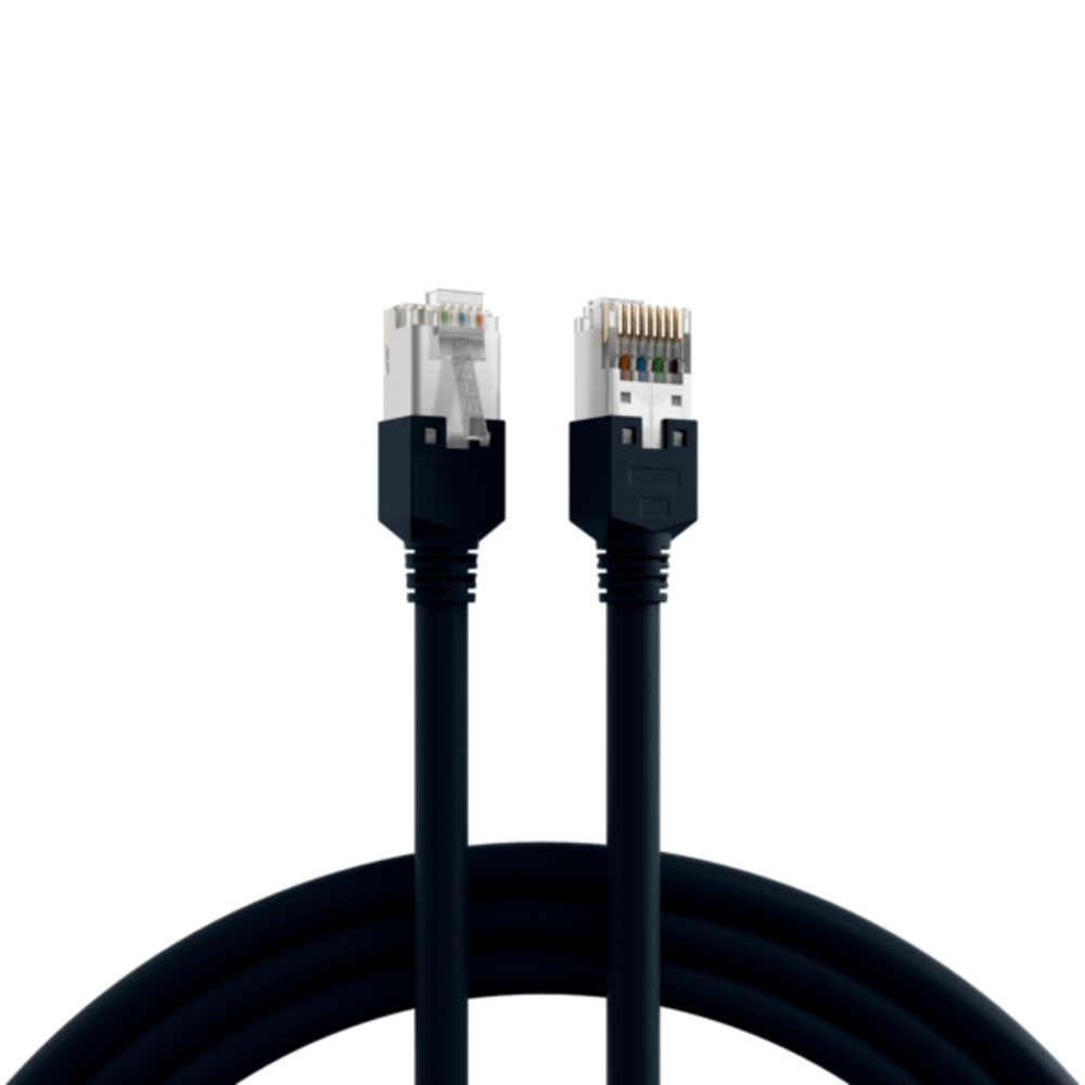 Patchkabel  RJ45 Patchkabel Cat.5e F/UTP LSZH, Draka UC300 TM11 schwarz 1m - 1 VPE = 5 Stï¿½ck
