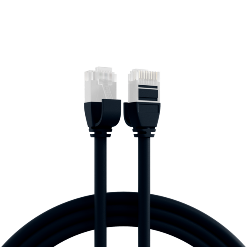 Patchkabel  RJ45 Patchkabel Cat.6A U/UTP TPE, 3,6mm ultraflex schwarz 5m - 1 VPE = 10 Stï¿½ck