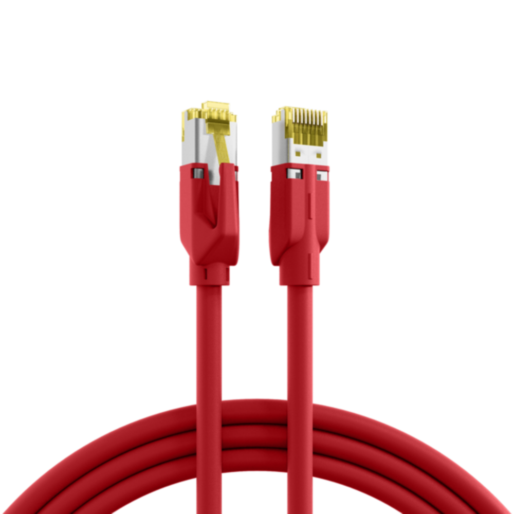 Patchkabel  RJ45 Patchkabel Cat.6A S/FTP LSZH, Draka UC900 TM31 rot 30m - 1 VPE = 10 Stï¿½ck